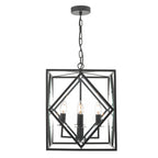 Jepsen 4 Light Lantern Black & Bevelled Edge Glass