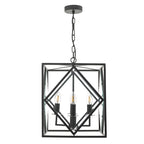 Jepsen 4 Light Lantern Black & Bevelled Edge Glass