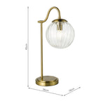 Jocelyn Table Lamp Natural Brass and Glass