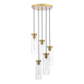 Jodelle 5 Light Cluster Pendant Polished Bronze and Glass
