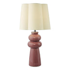 Jordana Table Lamp Pink Ceramic and Polished Chrome With Shade