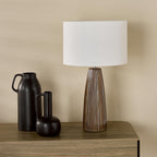 Kaulana Table Lamp Brown Ceramic With Shade