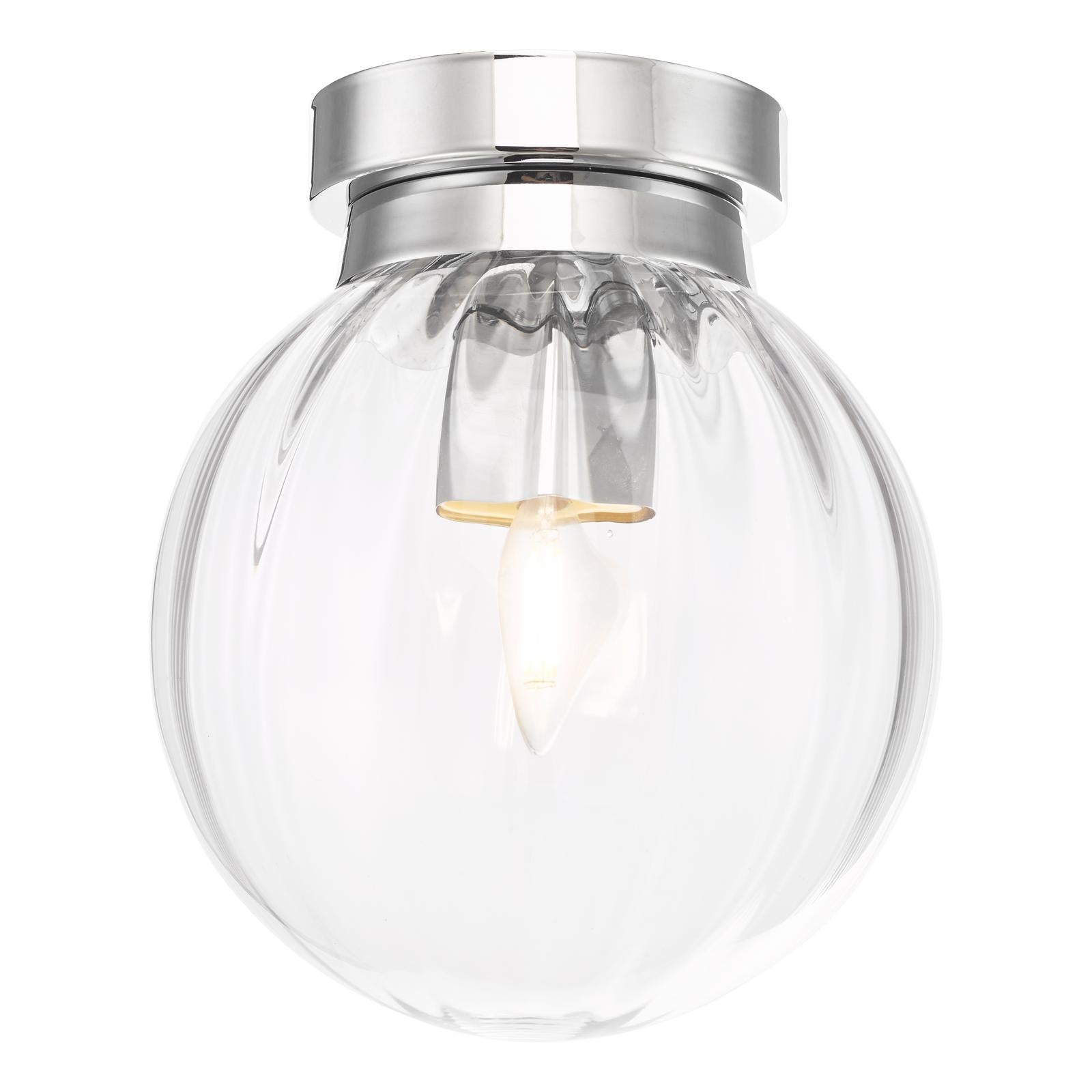 Kavi Bathroom Flush Polished Chrome Glass IP44