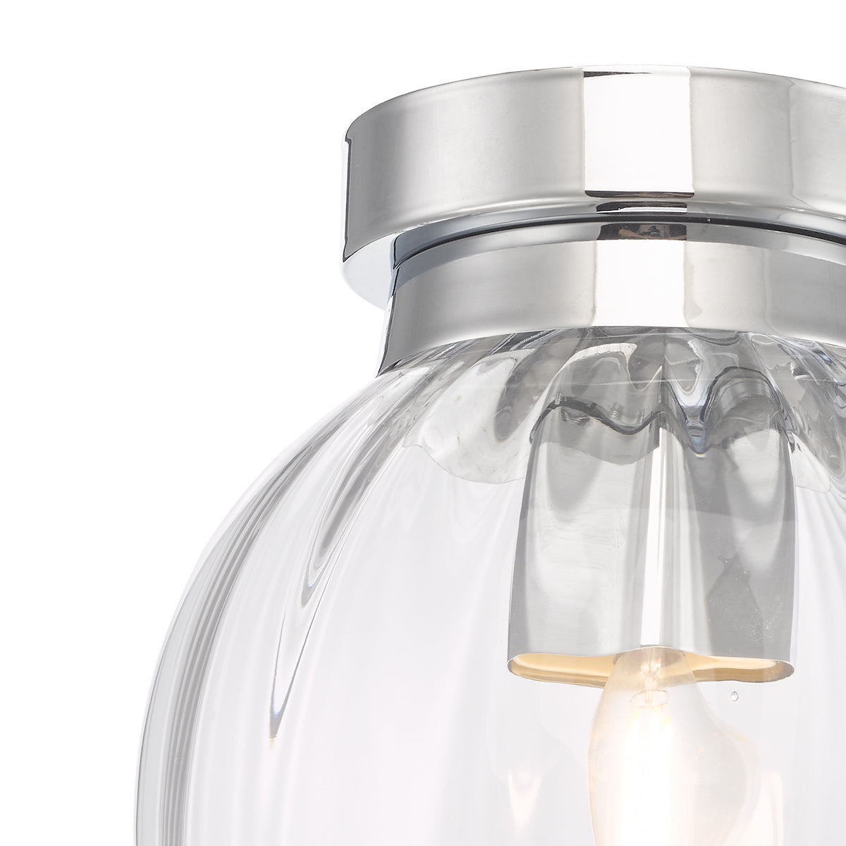 Kavi Bathroom Flush Polished Chrome Glass IP44