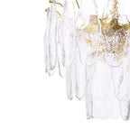 Kimmia 6 Light Pendant Natural Brass and Textured Glass