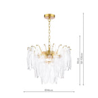 Kimmia 6 Light Pendant Natural Brass and Textured Glass