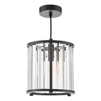 Kiran Pendant Satin Black and Crystal