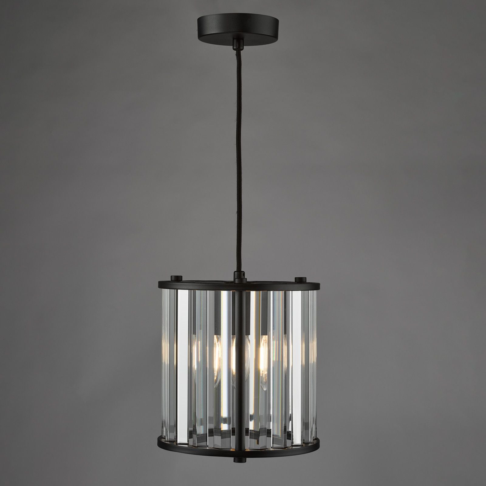 Kiran Pendant Satin Black and Crystal