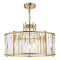Kiran 5 Light Pendant Natural Brass and Crystal