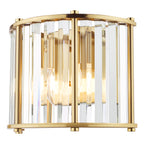 Kiran 2 Light Wall Light Natural Brass and Crystal