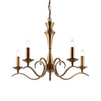 Kora 5-Light Adjustable Antique Brass Chandelier