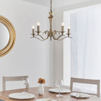 Kora 5-Light Adjustable Antique Brass Chandelier