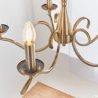 Kora 5-Light Adjustable Antique Brass Chandelier