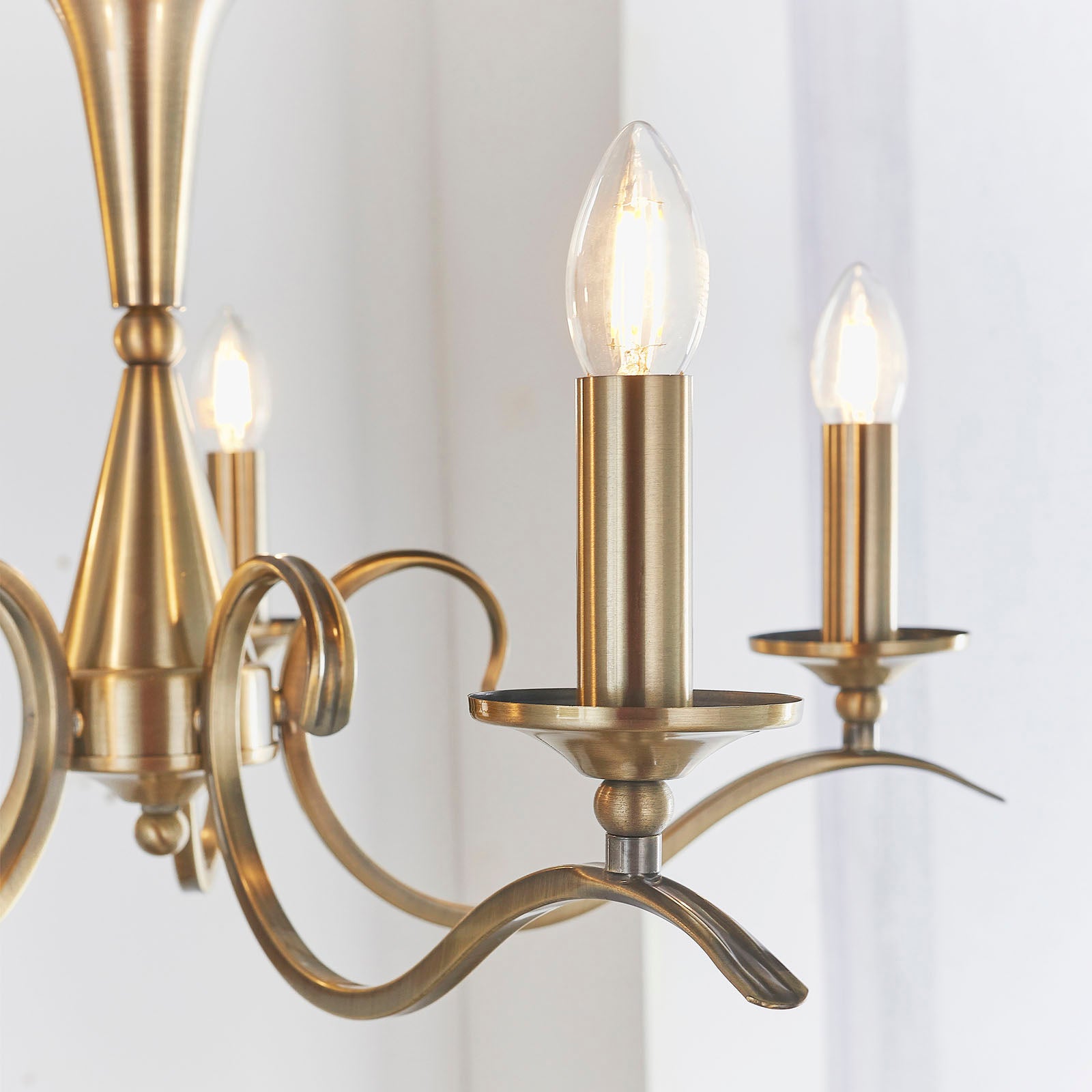 Kora 5-Light Adjustable Antique Brass Chandelier