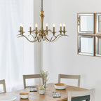 Kora 8-Light Adjustable Antique Brass Chandelier