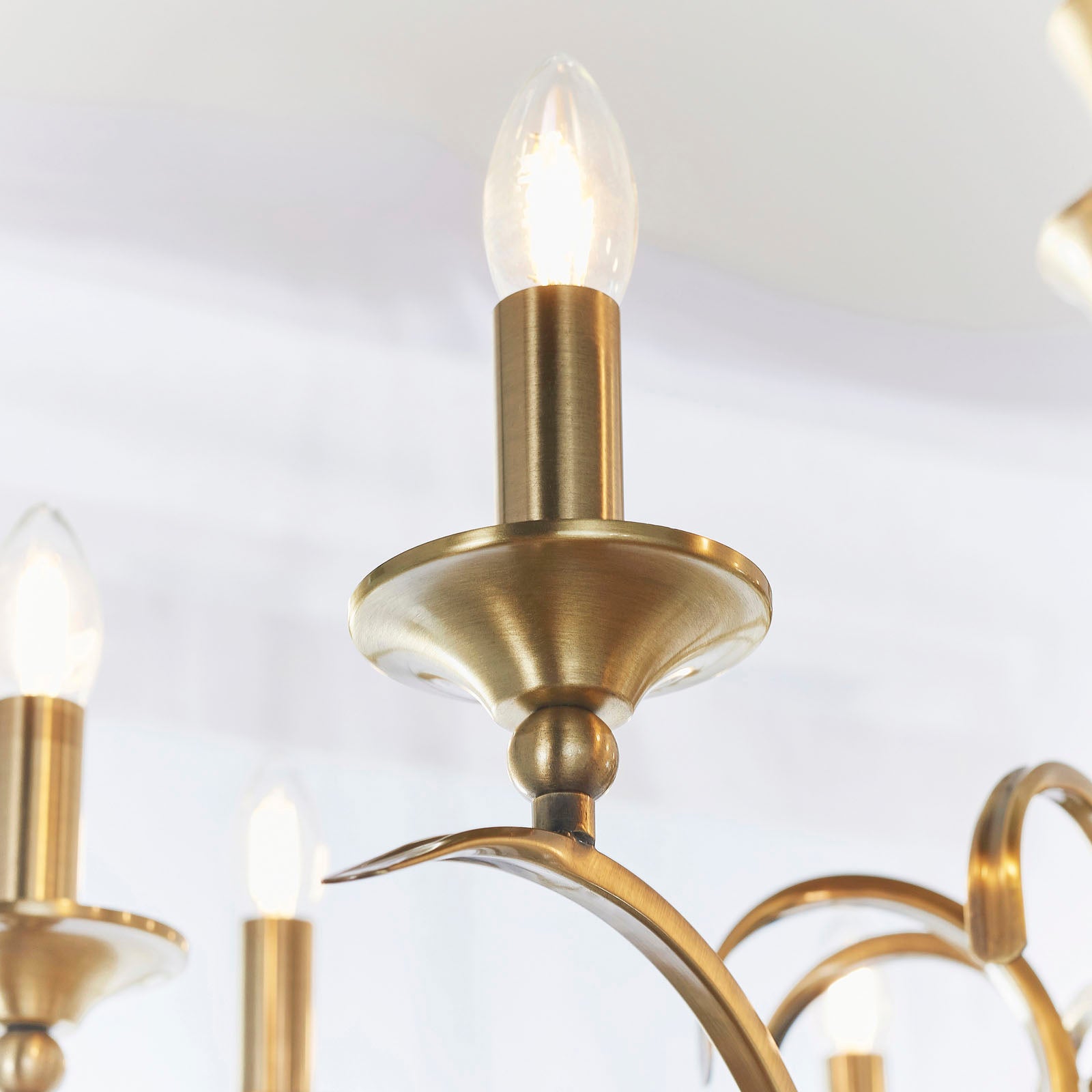 Kora 8-Light Adjustable Antique Brass Chandelier