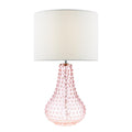 Kristina Table Lamp Pink Glass With Shade