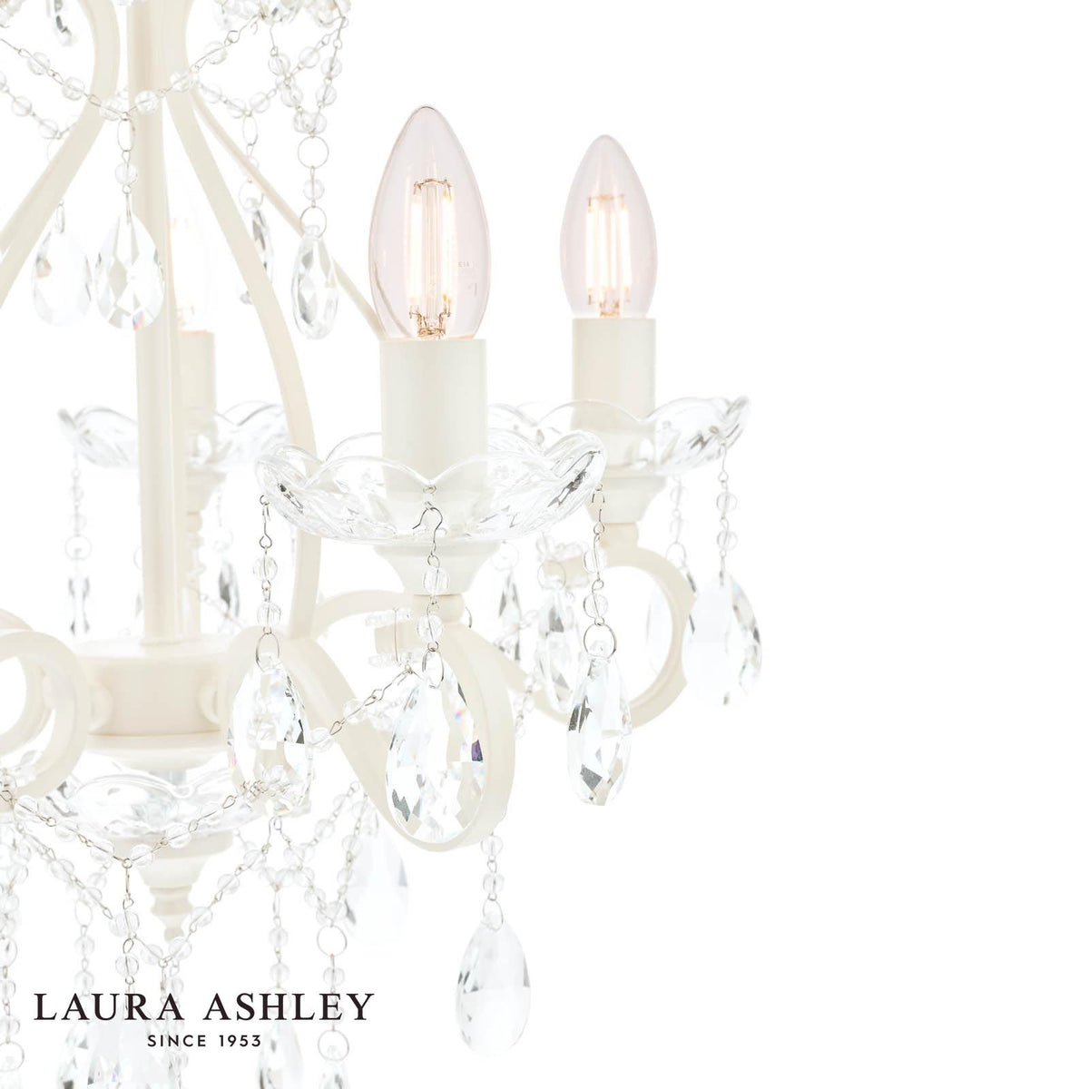 Laura Ashley Shamley 5lt Chandelier Matt White Glass