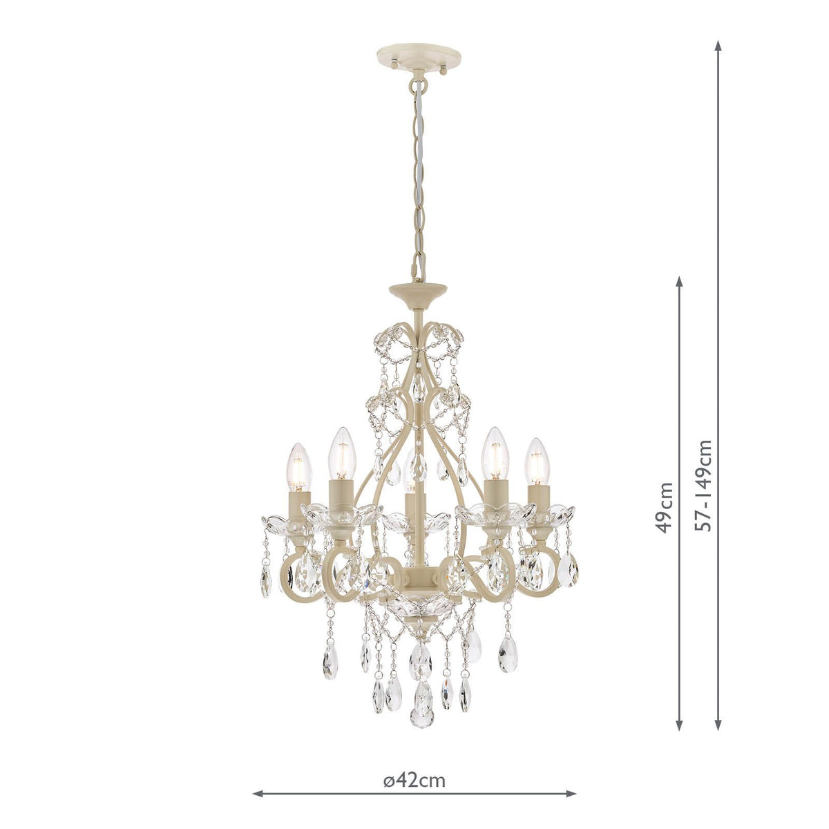 Laura Ashley Shamley 5lt Chandelier Matt White Glass