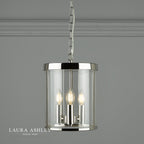 Laura Ashley Selbourne 3lt Lantern Polished Nickel Glass