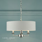 Laura Ashley Sorrento 3 Light Pendant Polished Nickel With Silver Shade
