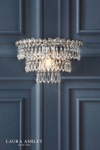 Laura Ashley Enid Wall Light Faceted Glass and Polished Nickel