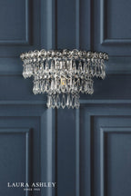 Laura Ashley Enid Wall Light Faceted Glass and Polished Nickel