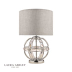 Laura Ashley Aidan Glass & Polished Chrome Globe Table Lamp with Shade