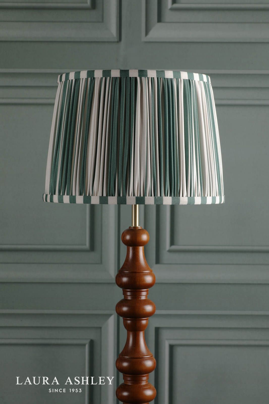 Laura Ashley Denwick Green Cotton Tapered Drum Shade 30cm/12 inch
