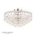 Laura Ashley Enid 5 Light Semi-Flush Faceted Glass and Polished Nickel