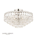 Laura Ashley Enid 5 Light Semi-Flush Faceted Glass and Polished Nickel