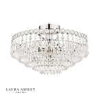 Laura Ashley Enid 5 Light Semi-Flush Faceted Glass and Polished Nickel