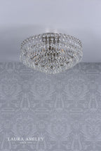 Laura Ashley Enid 5 Light Semi-Flush Faceted Glass and Polished Nickel