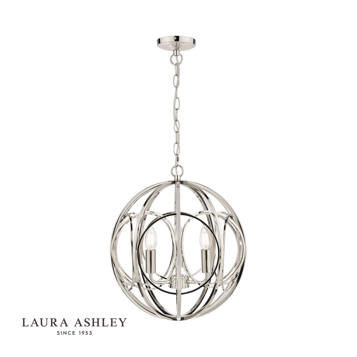 Laura Ashley Orbital 3 Light Pendant Polished Nickel