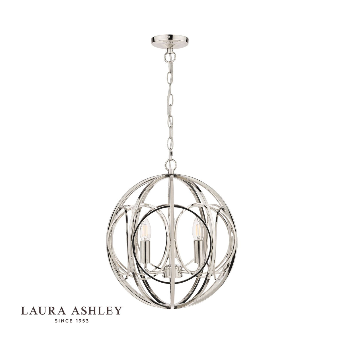 Laura Ashley Orbital 3 Light Pendant Polished Nickel