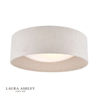 Laura Ashley Bacall 2lt Flush Silver Linen Shade