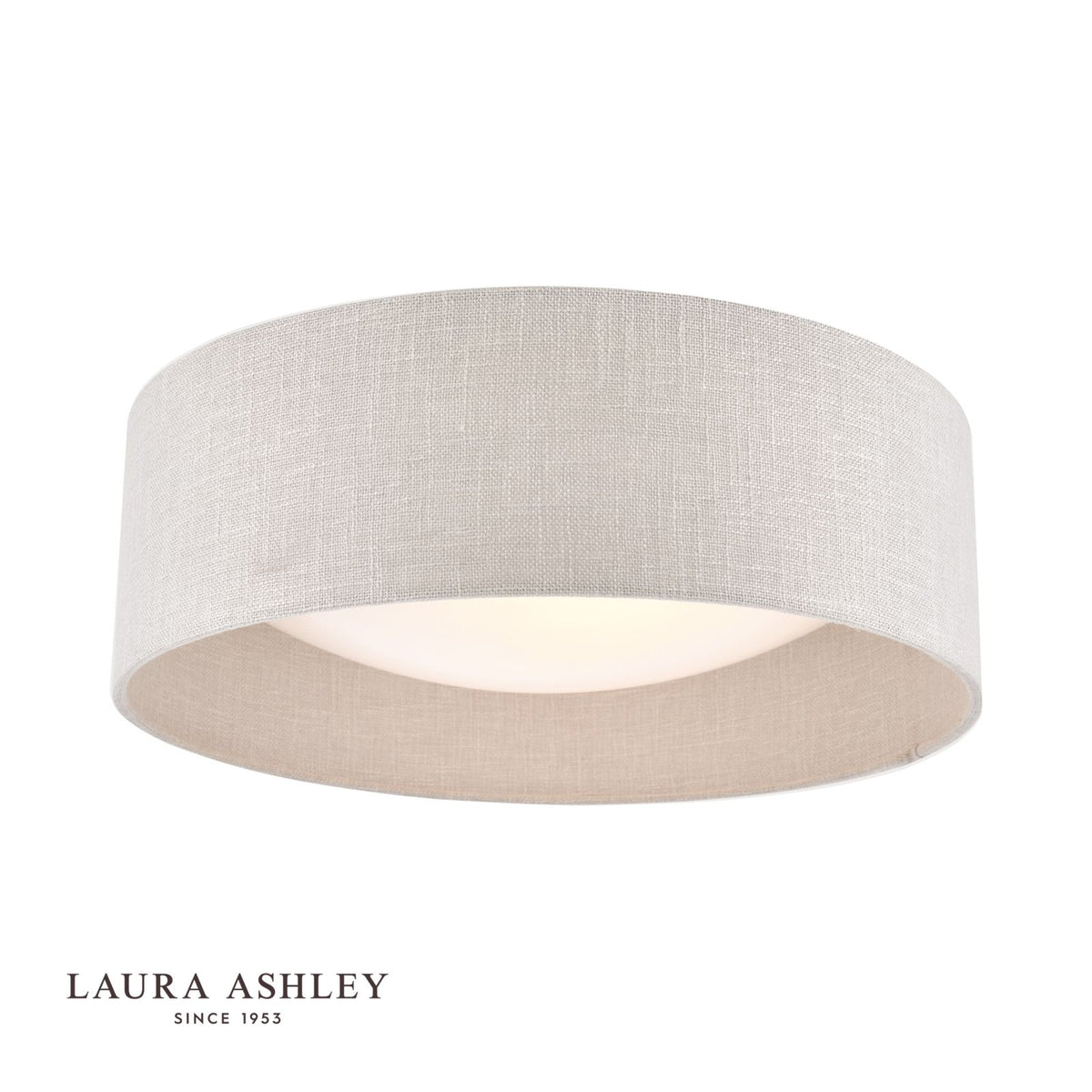 Laura Ashley Bacall 2lt Flush Silver Linen Shade