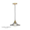 Laura Ashley Pippa Pendant Aged Brass Smoked Glass