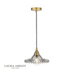 Laura Ashley Pippa Pendant Aged Brass Smoked Glass