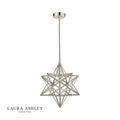 Laura Ashley Small Star Pendant Polished Silver and Glass