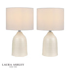 Laura Ashley Penny Twin Pack Table Lamp Cream With Shade