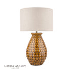 Laura Ashley Liza Table Lamp Orange Ceramic With Shade