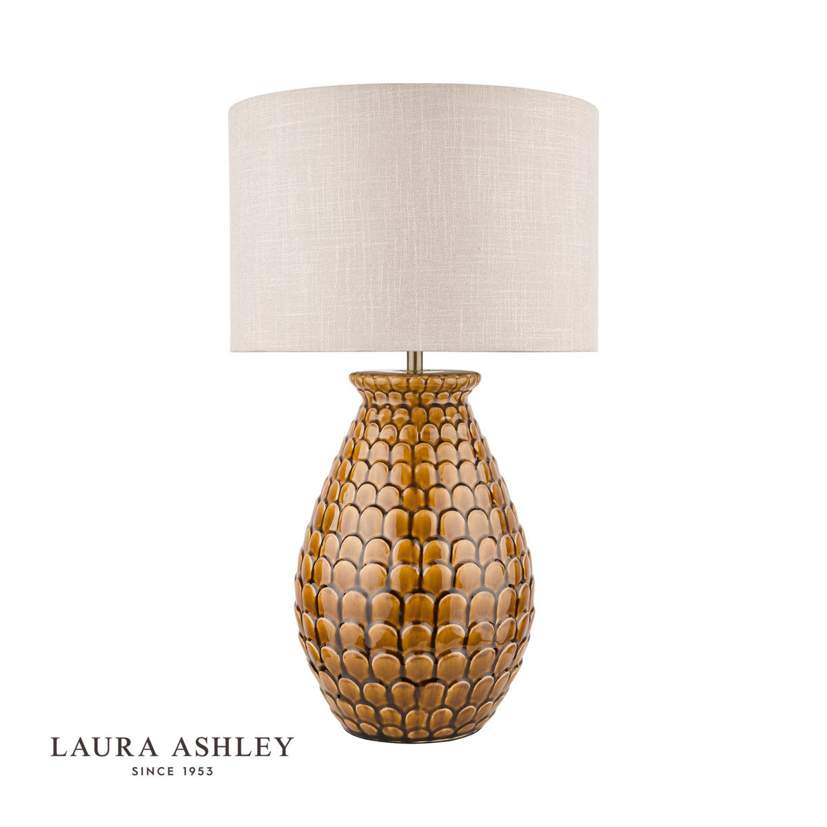 Laura Ashley Liza Table Lamp Orange Ceramic With Shade