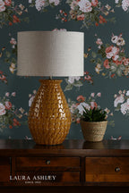 Laura Ashley Liza Table Lamp Orange Ceramic With Shade