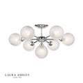 Laura Ashley Atherton 7lt Semi Flush Polished Chrome Glass