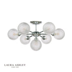 Laura Ashley Atherton 7lt Semi Flush Polished Chrome Glass