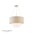 Laura Ashley Genevieve 5 Light Pendant Polished Chrome and Glass With Shade