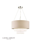 Laura Ashley Genevieve 5 Light Pendant Polished Chrome and Glass With Shade