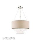 Laura Ashley Genevieve 5 Light Pendant Polished Chrome and Glass With Shade