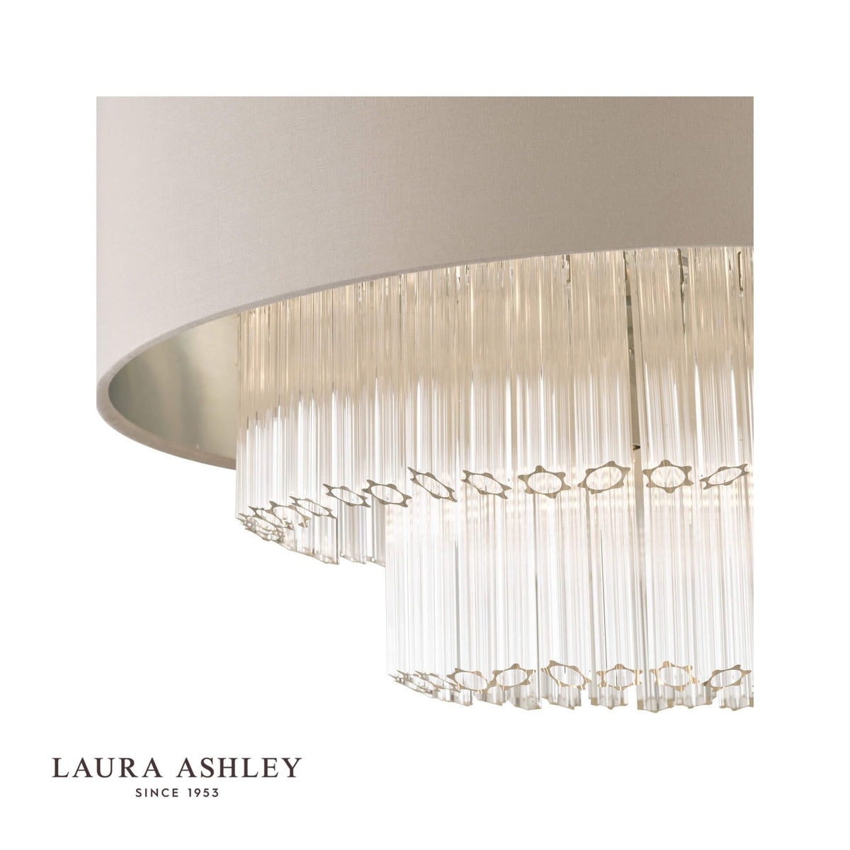 Laura Ashley Genevieve 5 Light Pendant Polished Chrome and Glass With Shade